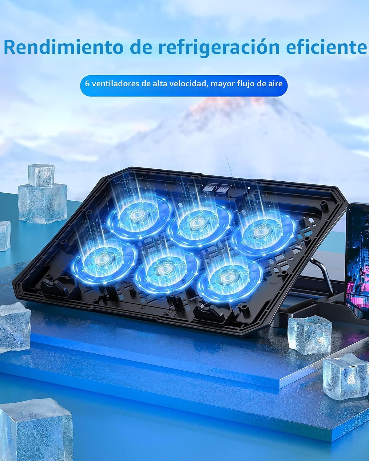 AICHESON Almohadilla de enfriamiento para laptop de 12 a 15.6 pulga...