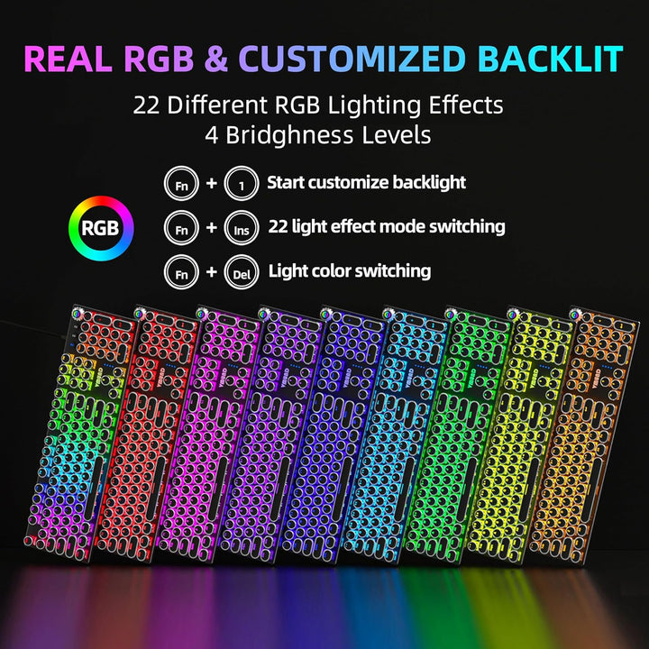 VMUND Teclado mecánico para juegos K968 Retro Typewriter - RGB retr...
