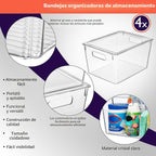 ClearSpace Contenedores de Almacenamiento de Plástico con Tapas X-Large – Perfectos para Organización de Cocina, Organizador de Escritorio o Almacenamiento de Despensa – Organizador de Escritorio