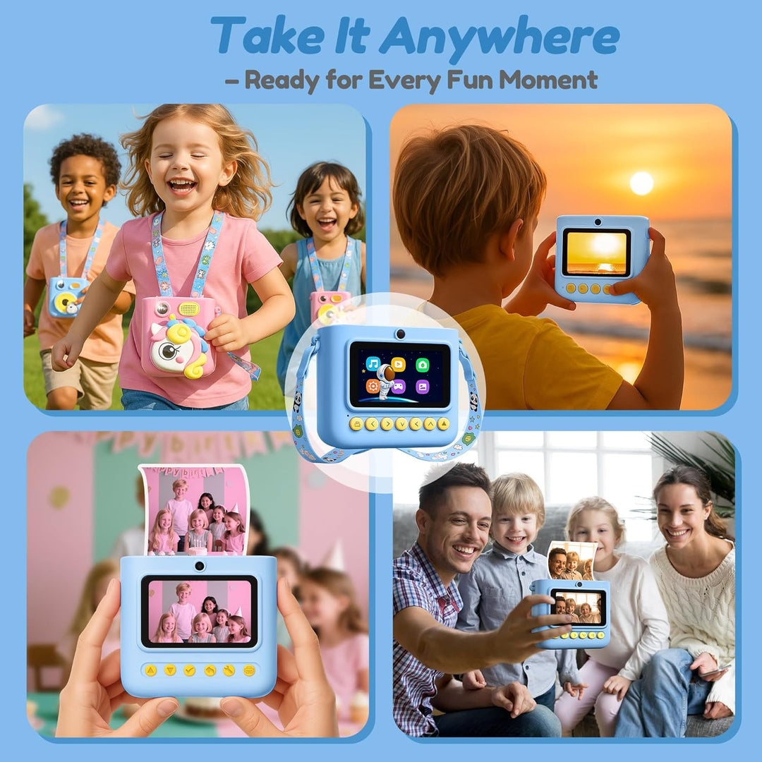 ROHSCE Cámara de impresión instantánea para niños, cámara digital H...
