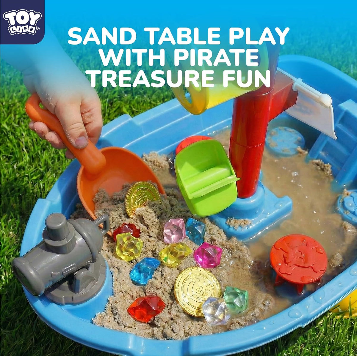 TOY Life Juego de mesa de arena y agua de barco pirata, de 3 a 6 años