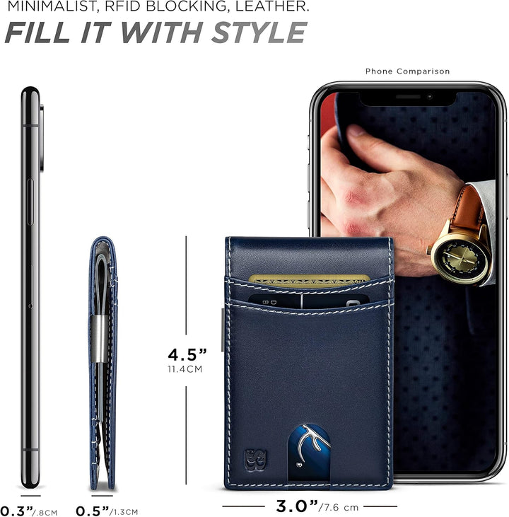 SERMAN BRANDS Billetera con clip de dinero para hombre. Carteras de...