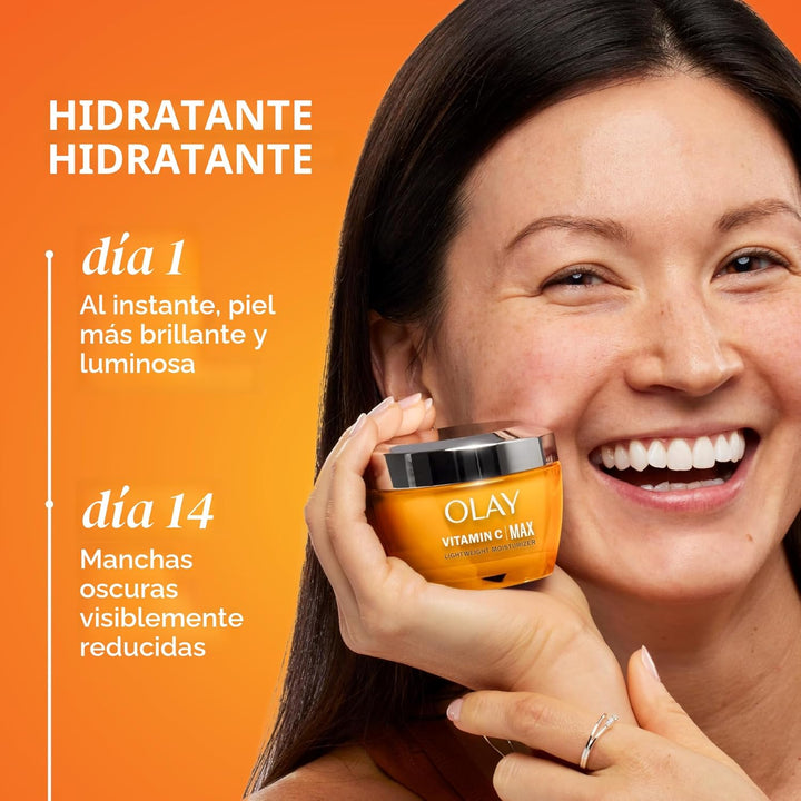 Olay Crema Hidratante Facial con Vitamina C MAX, Crema Iluminadora...