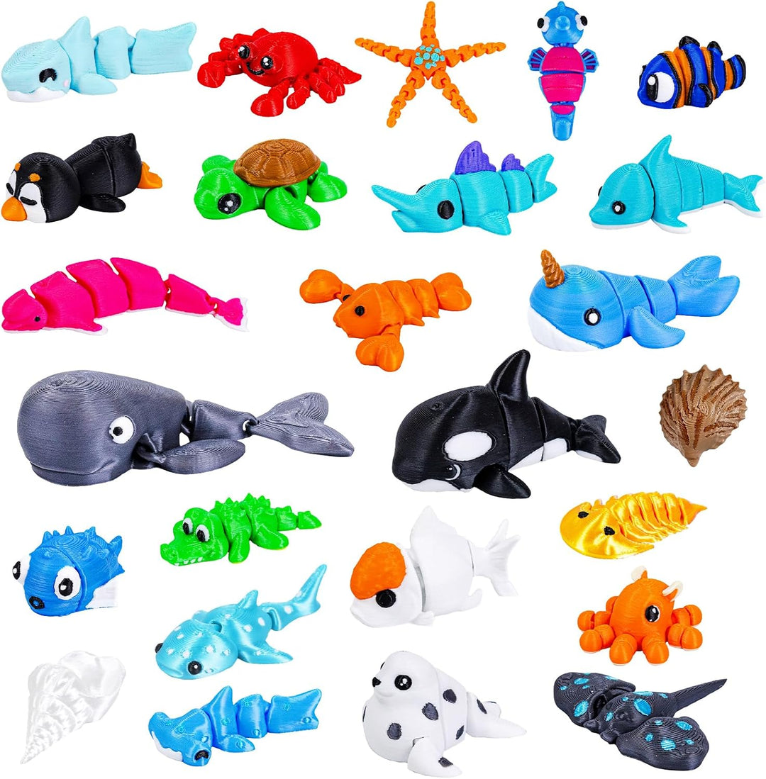 ResinGlow 25 juguetes de animales marinos impresos en 3D