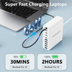 Cargador de 320W USB C, MGRNPONY, estación de carga USB C de 10 puertos GaN, blanco