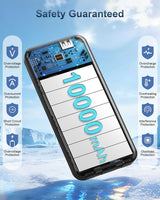 AsperX Paquete de 2 cargadores portátiles de 10000 mAh con cables i...