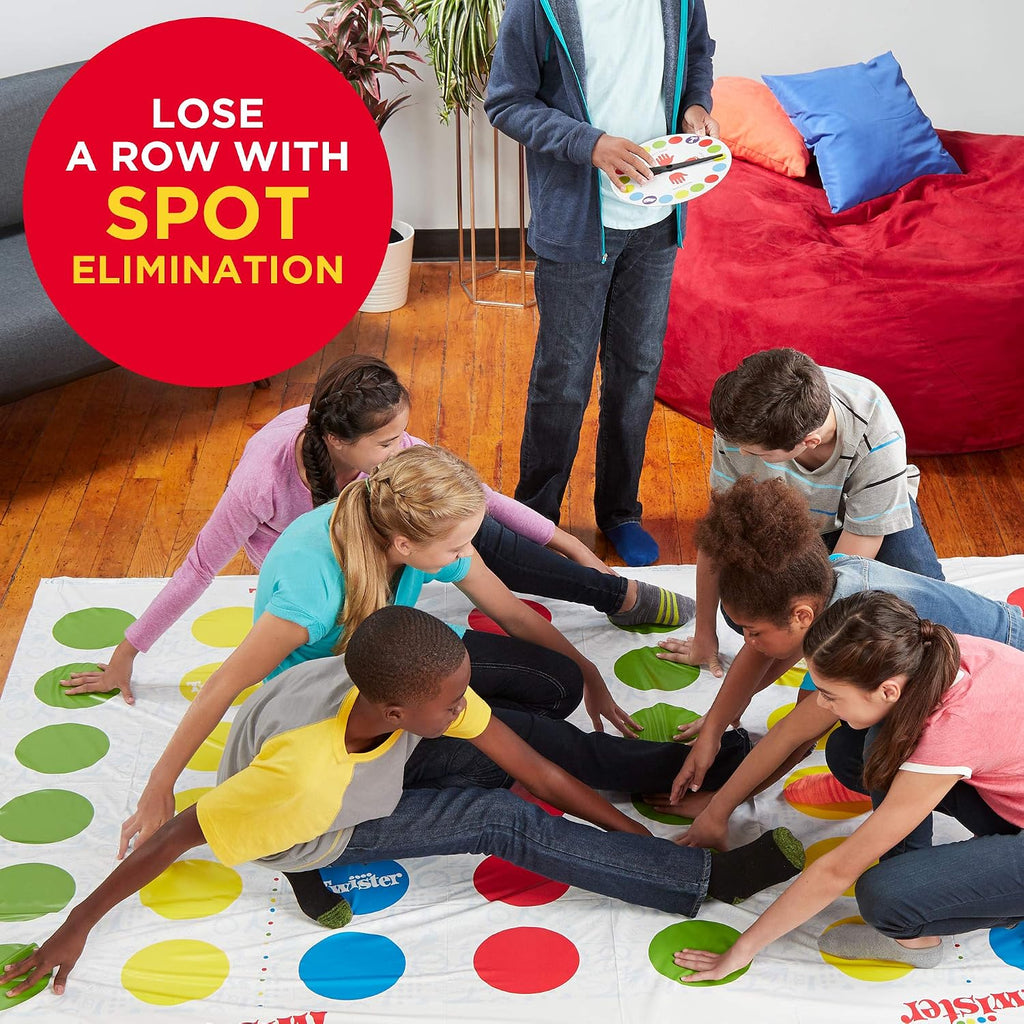 Hasbro Gaming Twister Ultimate: Tapete más grande, más puntos de colores, juego familiar de fiesta para niños de 6+ años; compatible con Alexa (exclusivo de Amazon)