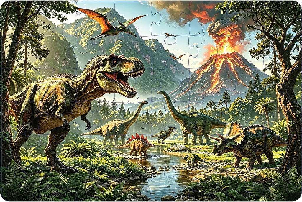 Rompecabezas de dinosaurios para niños, rompecabezas de 48 piezas