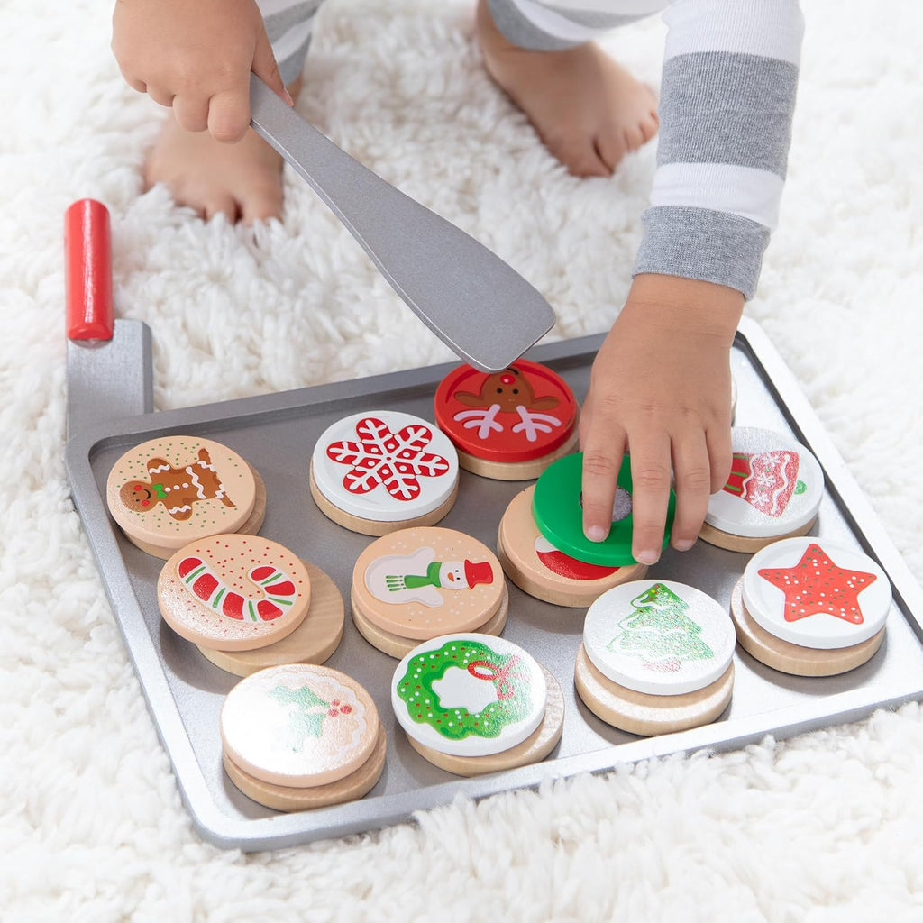 Melissa & Doug, juego para cortar y hornear galletas de Navidad de madera