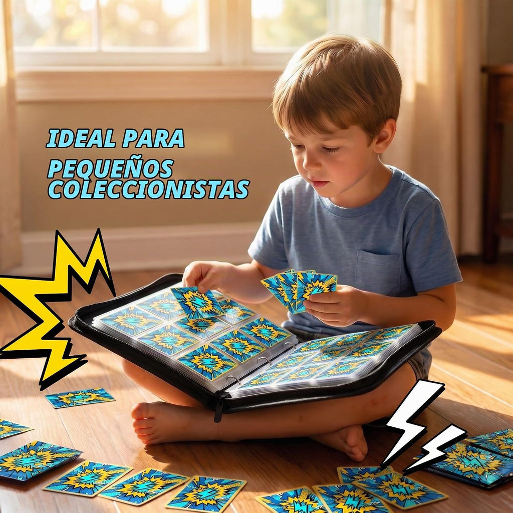 KS SHOP® Carpeta de tarjetas de 1080 bolsillos, álbum de tarjetas coleccionables de 9 bolsillos premium con 60 hojas de doble cara, libro de colección de 3 anillos con cremallera, tarjetero impermeable con correa para la muñeca