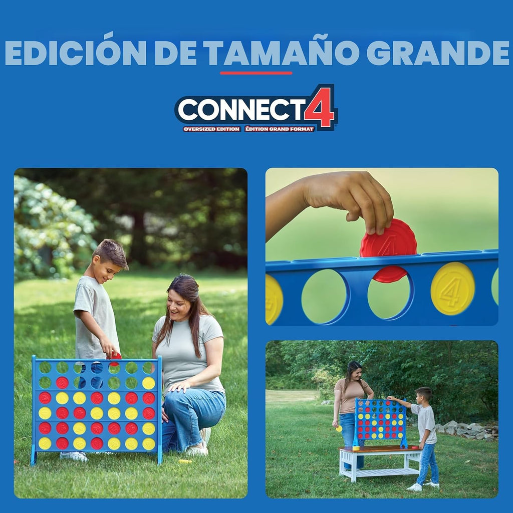 EastPoint - Juego de césped Connect 4 de gran tamaño, color azul, 42 piezas