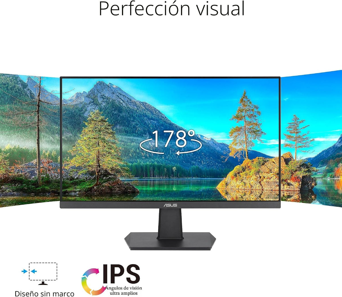 ASUS Monitor de 27 pulgadas, 1080P, IPS, Full HD, sin marco, 100Hz,...