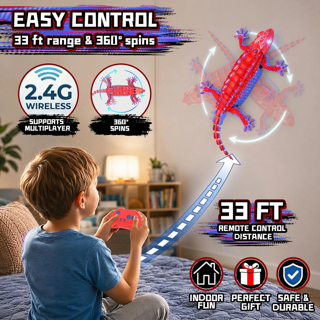 Gecko de escalada de pared a RC, robot de control remoto recargable