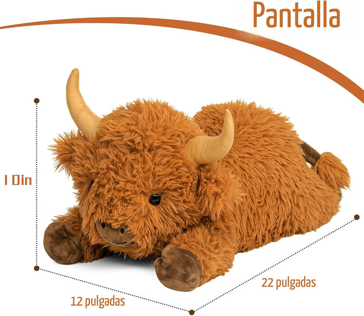 Wepop Animales de Peluche con Peso de Vaca Highland de 5 libras, Ju...