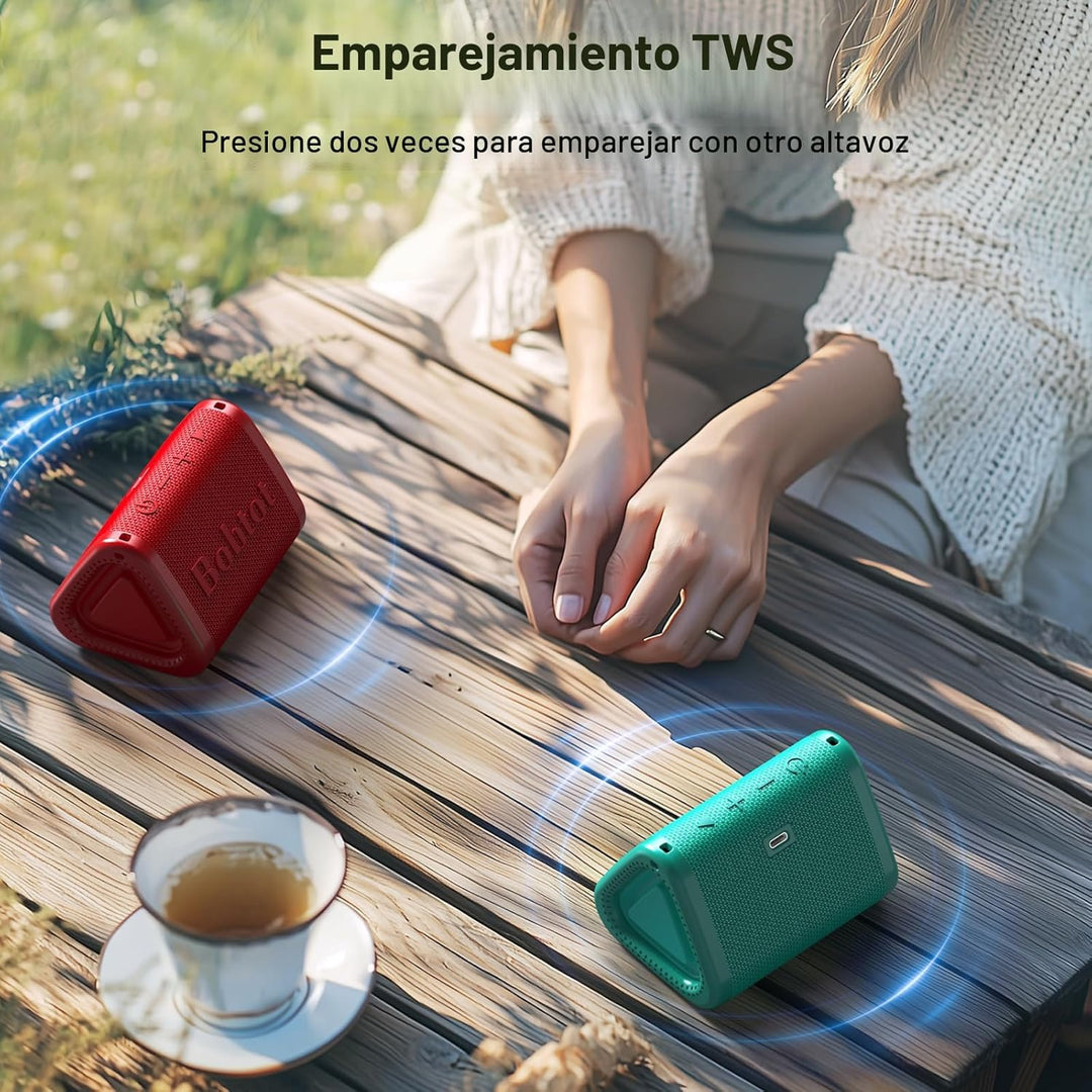 Bobtot Altavoz Bluetooth Portátil Inalámbrico, Altavoz de Ducha Peq...