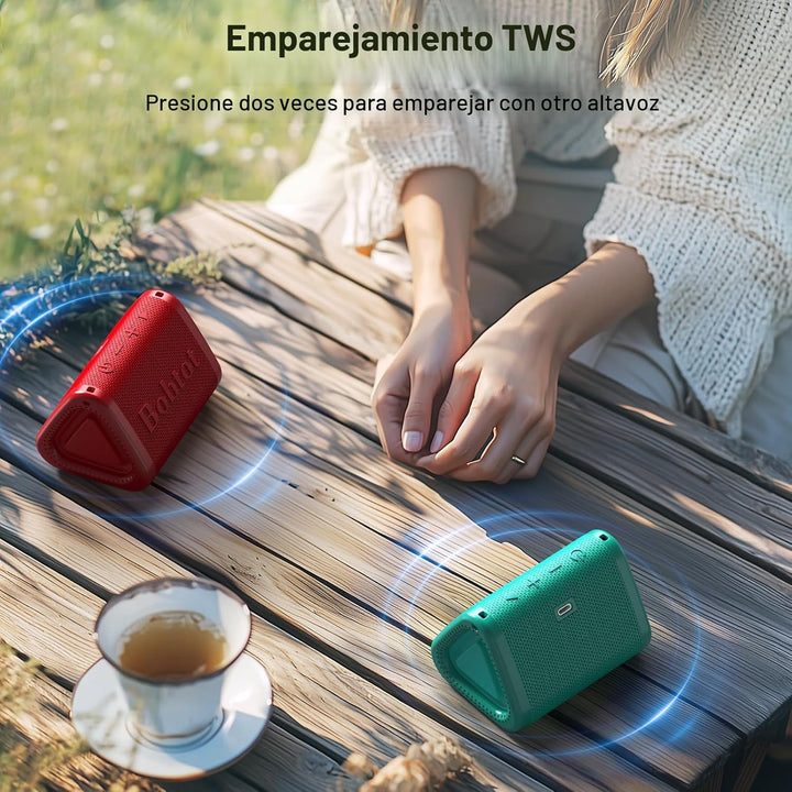 Bobtot Altavoz Bluetooth Portátil Inalámbrico, Altavoz de Ducha Peq...