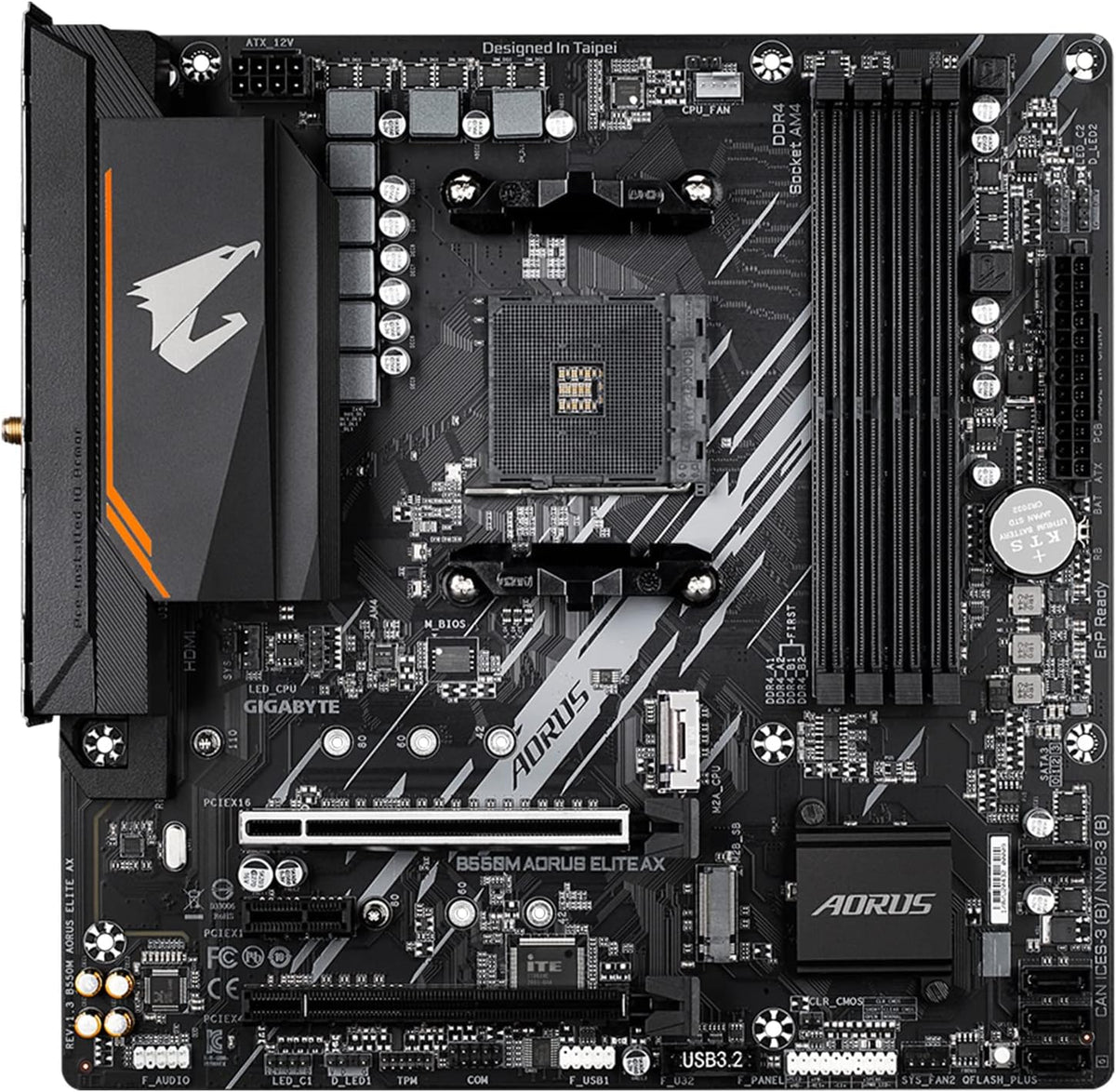 GIGABYTE B550M AORUS Elite AX (rev 1.3) Placa base, soporta procesa...