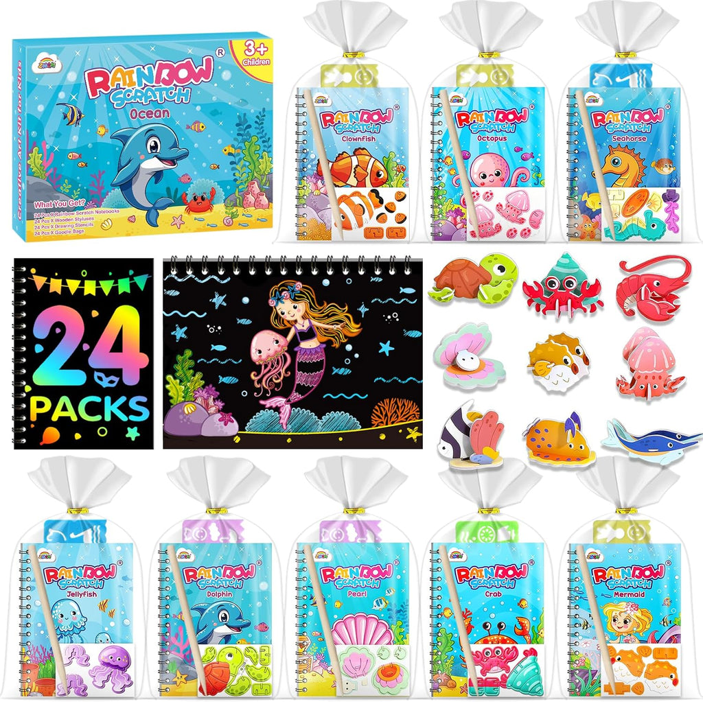 ZMLM Paquete de 24 cuadernos con diseño de arco iris para niños, recuerdos