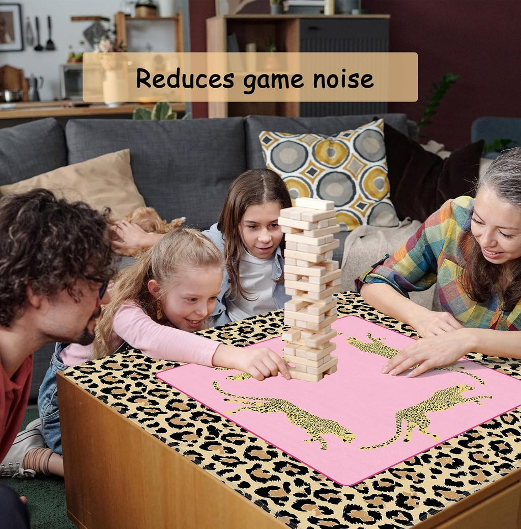 Alfombra Mahjong de neopreno con estampado de leopardo 31.5 x 31.5
