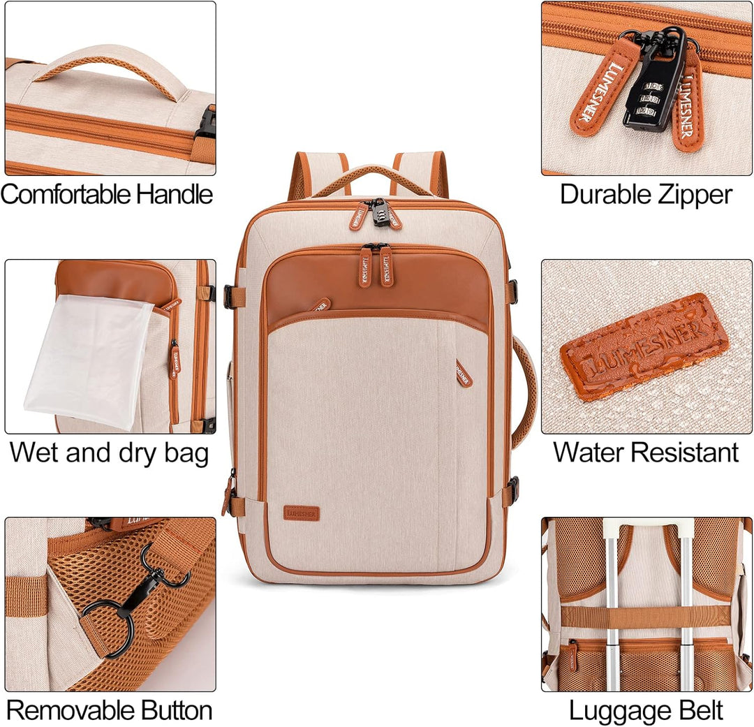 Lumesner - Mochilas de viaje para llevar, extragrandes de 40L, apro...