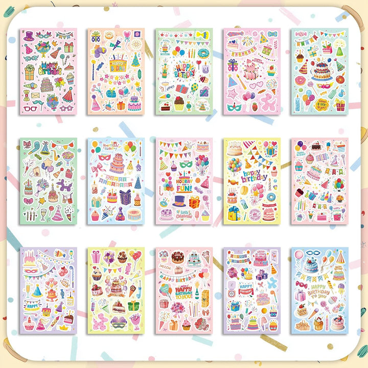 300 calcomanías de feliz cumpleaños calcomanías de