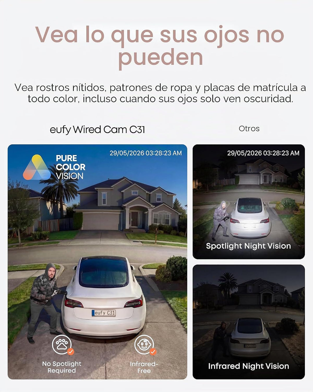 eufy Security Cámara para interiores y exteriores C31, IP66, visión...