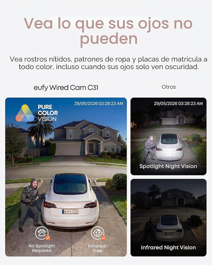eufy Security Cámara para interiores y exteriores C31, IP66, visión...