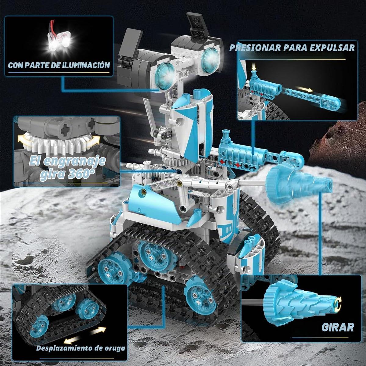 Robot STEM para niños de 8 a 14 años, juguetes robot programables con control remoto 5 en 1 y APP - Kit educativo de ciencias de construcción DIY de 720 piezas, regalo de cumpleaños de
