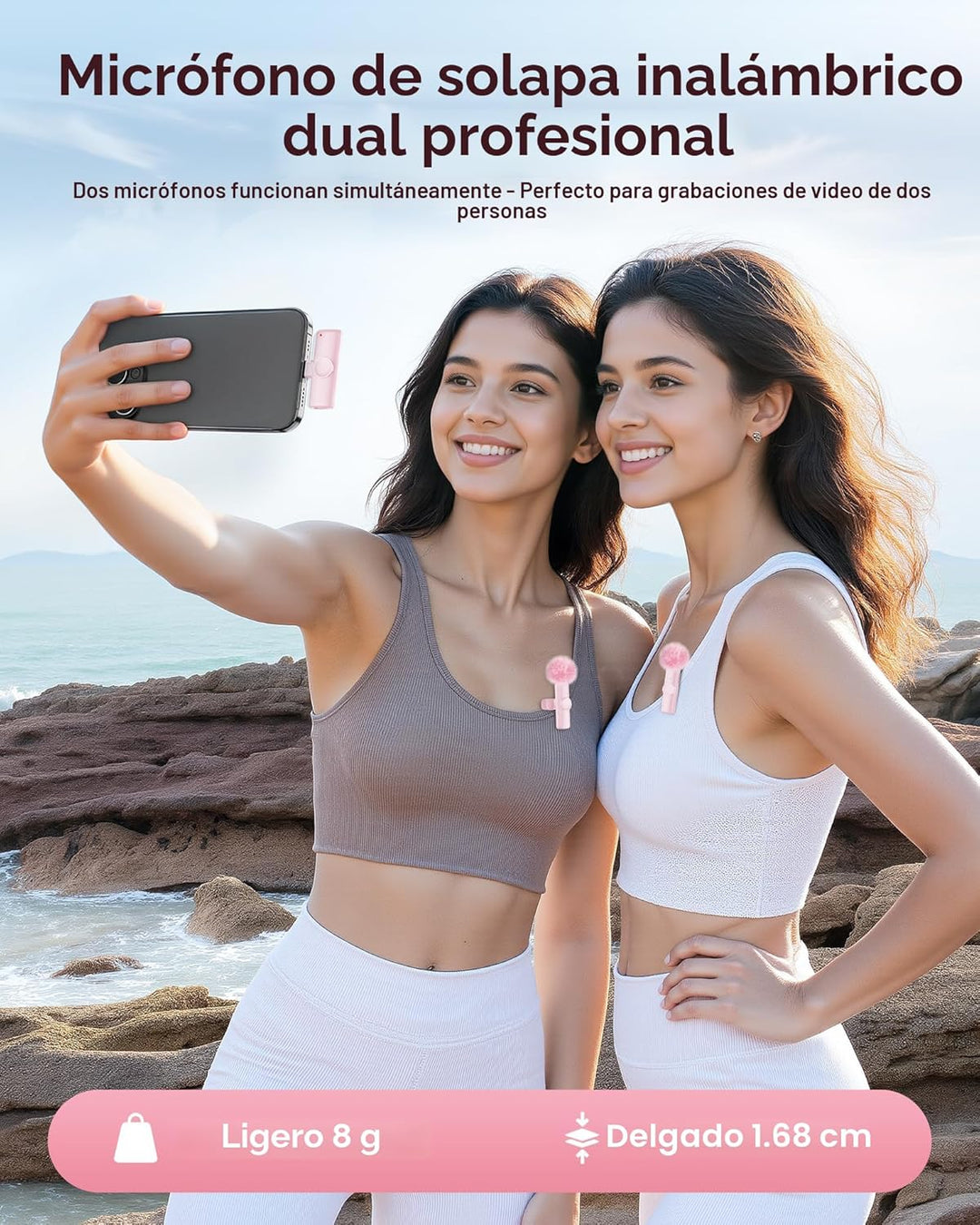 Micrófono inalámbrico para iPhone, iPad y teléfono Android, paquete...
