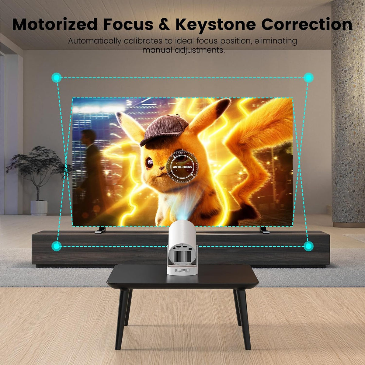 【Enfoque Eléctrico】Mini Proyector, Proyector 4K Soporte 1080P, Proy...