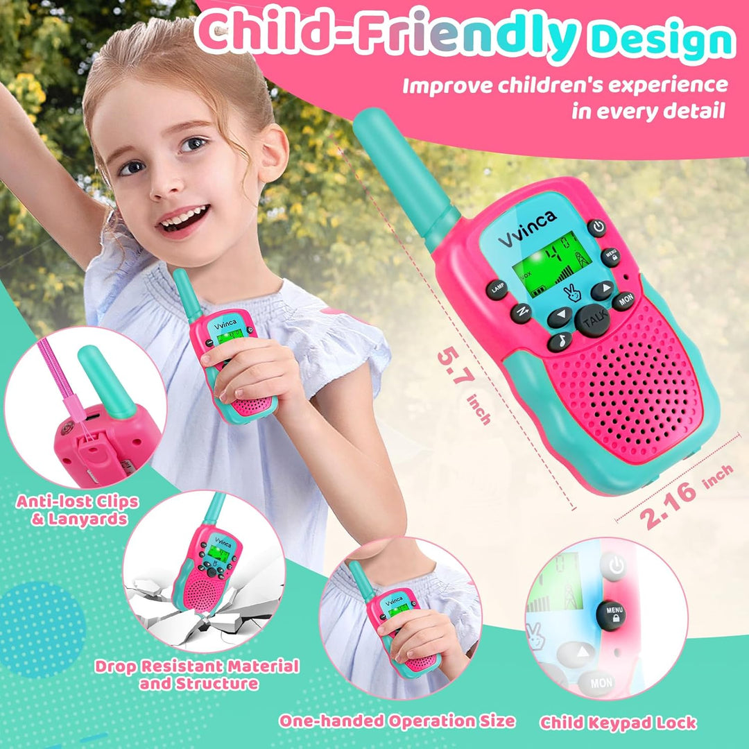 Walkie Talkies para niños, 3 millas de largo alcance, 22 canales, 2...