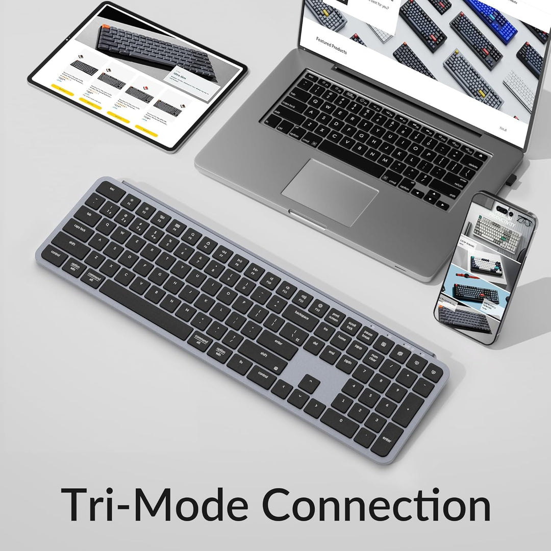 Keychron Teclado inalámbrico ultrafino B6 Pro, ZMK de tamaño comple...