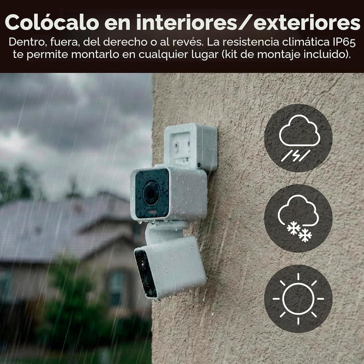 WYZE Duo Cam Pan IP65 2K 360° Pan\/Tilt Cámara de seguridad intelig...