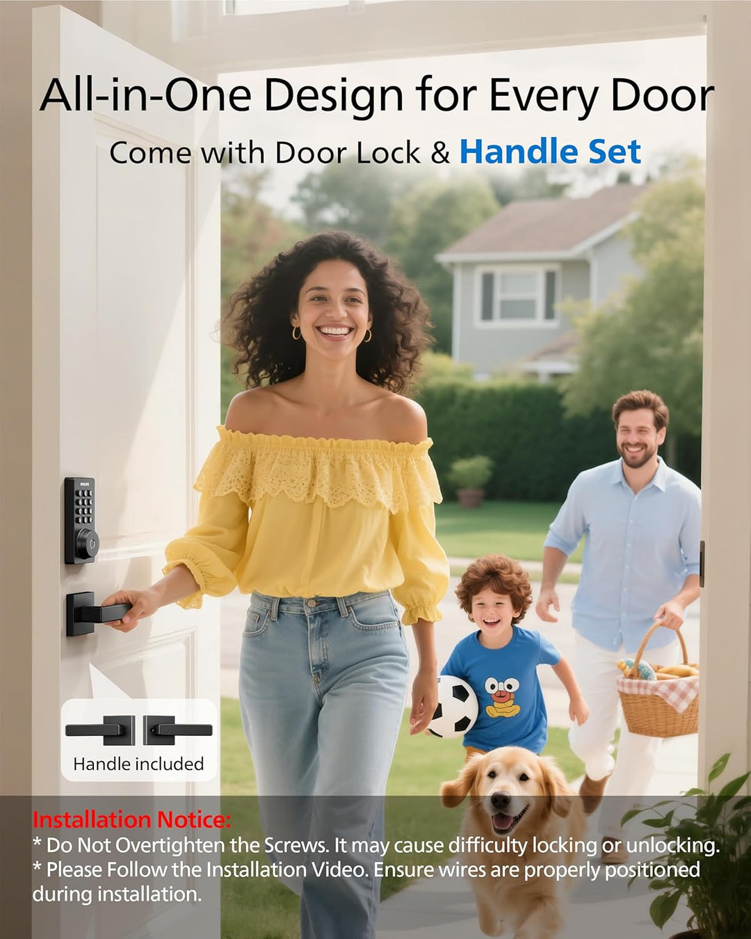 Cerradura de puerta con teclado WiFi Philips con asa, WiFi incorpor...