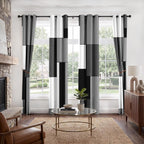 Cortinas opacas de 4 paneles, cortinas geométricas modernas para