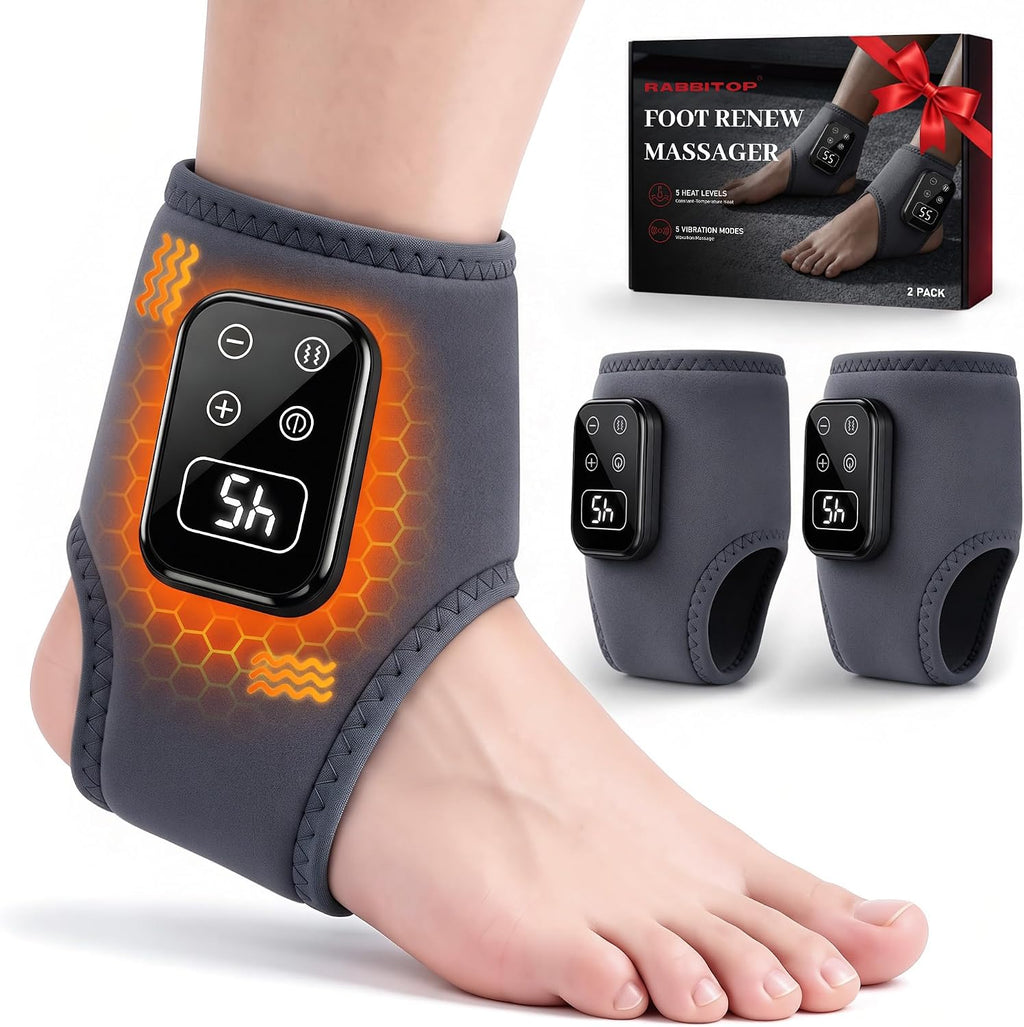2 unidades Foot Renew Masajeador para neuropatía con calor y vibración, gris