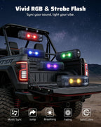 Ehaho - Barra de sonido UTV de 17 pulgadas, altavoz de carrito de golf Bluetooth con luces de fiesta RGB