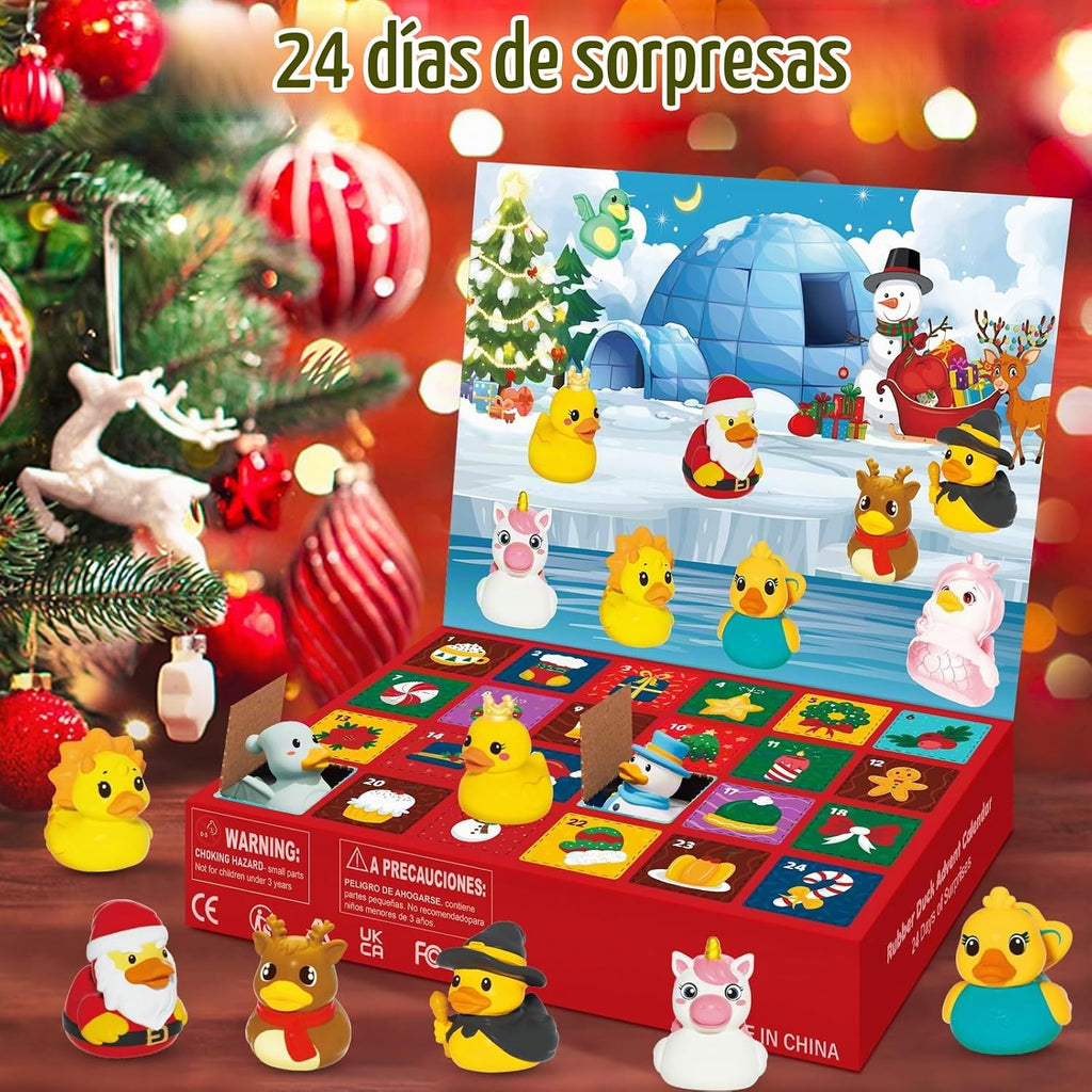 Calendario de Adviento de patitos de goma 2026 – Cuenta regresiva de 24 días para Navidad para niños