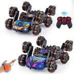 Cool coche acrobático RC de 8 ruedas controlado a mano, gesture Sensing Remote Control Cars para niños de 6 7 8 a 12 13 14 años, ideas de regalo de cumpleaños azul y morado