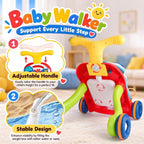 AuntyFey Andador de bebé, 3 en 1 para bebés, niñas y niños, color rojo
