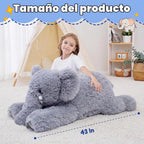 Animal de peluche de elefante gigante, juguetes de peluche de