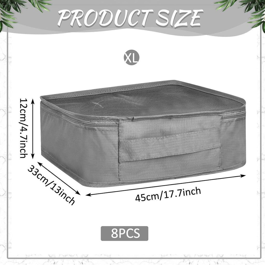 Silkfly 8 cubos de embalaje XL para equipaje de viaje, simple, gris