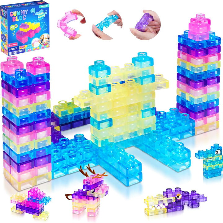 Gummy Bloc 33 bloques de construcción sensoriales para niños pequeñ...