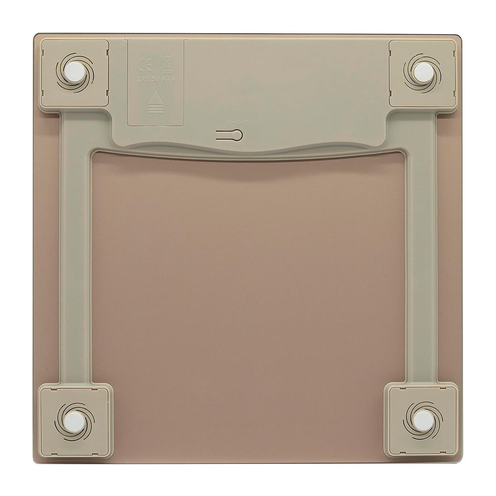 Taylor Báscula digital para peso corporal, capacidad altamente precisa de 400 libras, plataforma de vidrio duradera de 11.8 x 11.8 pulgadas, pantalla fácil de leer de 3.2 x 1.5 pulgadas, champán