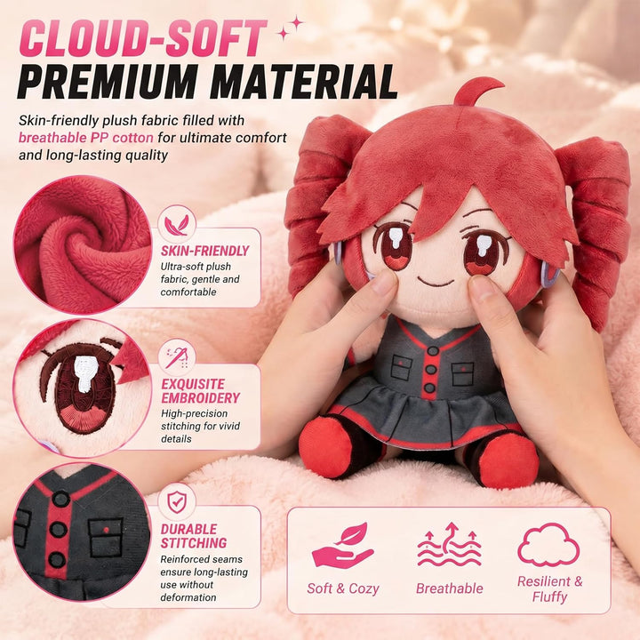 Peluche coleccionable de Pink Drill Twin Tail Girl de 8.7 in, lindo...