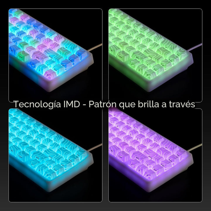 HITIME x XVX M67 Teclado inalámbrico 60% por ciento, teclado topogr...