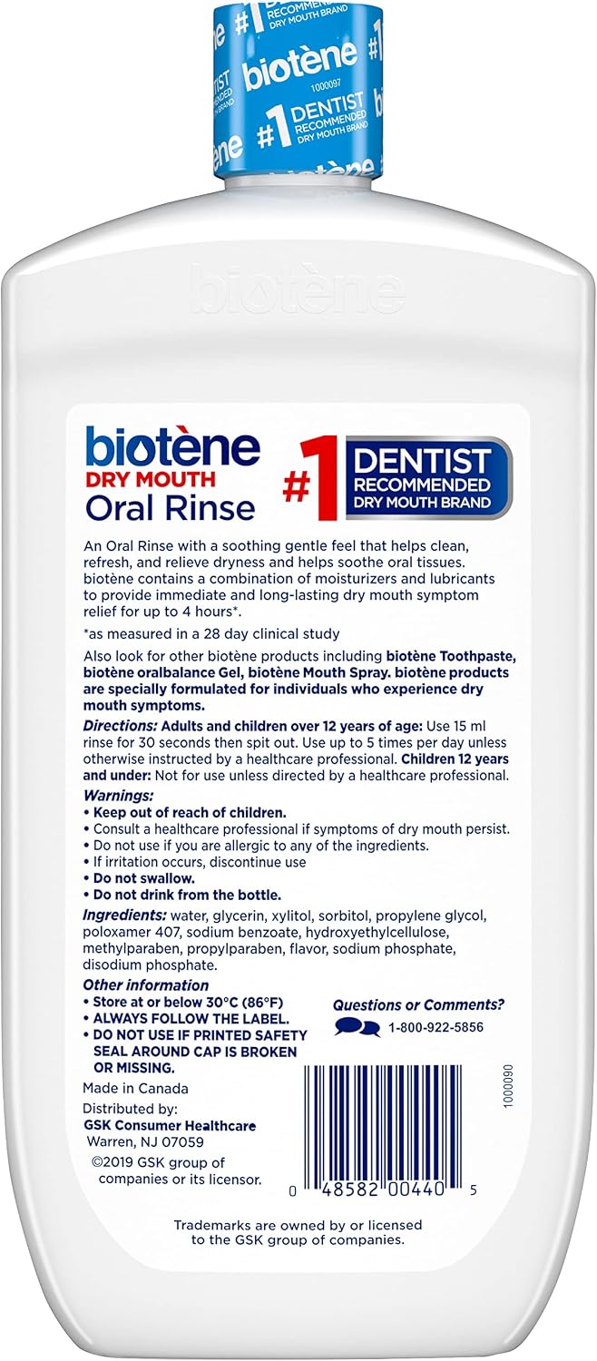 biotène Enjuague bucal oral para boca seca, ambientador de aliento...