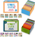 Story Cues and Story Cues - Paquete de 2 tarjetas de secuenciación de nivel superior, materiales de terapia del habla, juego de habilidades sociales, creación de oraciones y tarjetas con