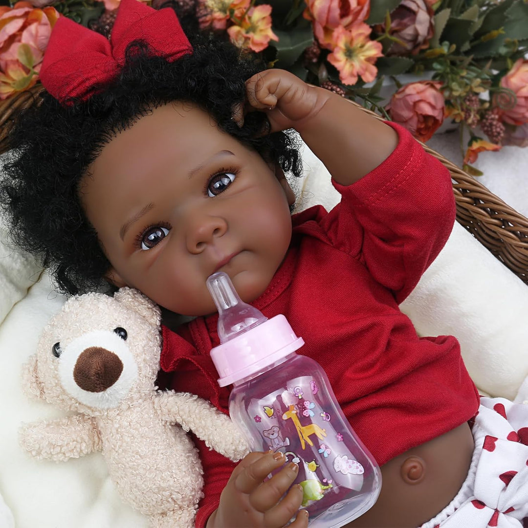 WOOROY Muñecas Reborn Baby Girl \u2013 20 pulgadas de color negro r...