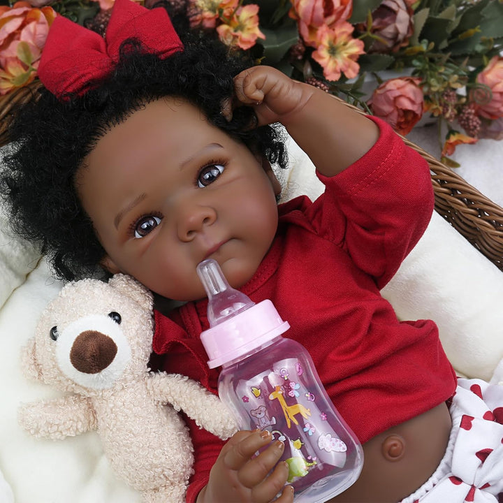 WOOROY Muñecas Reborn Baby Girl \u2013 20 pulgadas de color negro r...